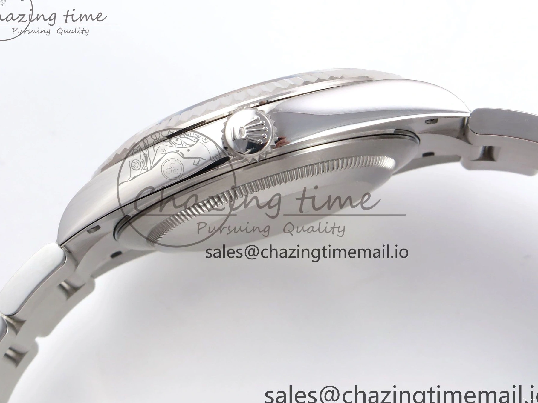 MiroTime 0131 GoodFit DateJust 41 126334 EWEF Best Edition Gray Dial Green Roman on Oyster Bracelet A 1054